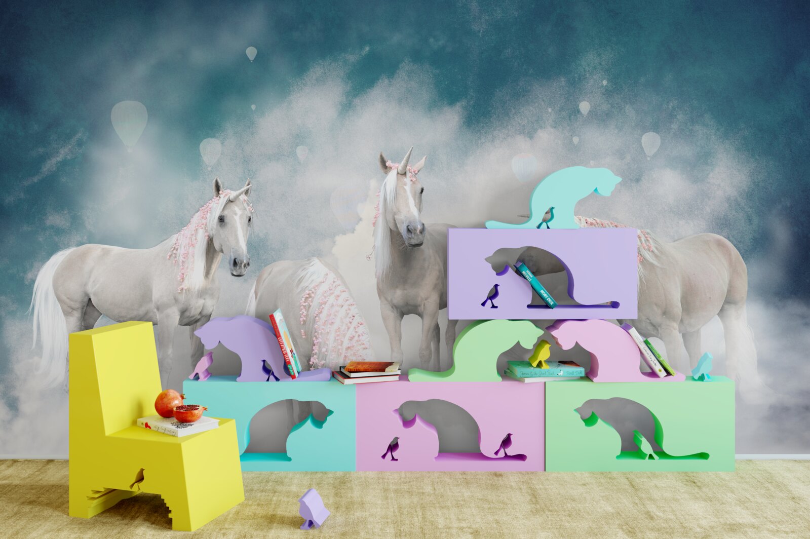 Фотошпалери хмари, повні єдинорогів