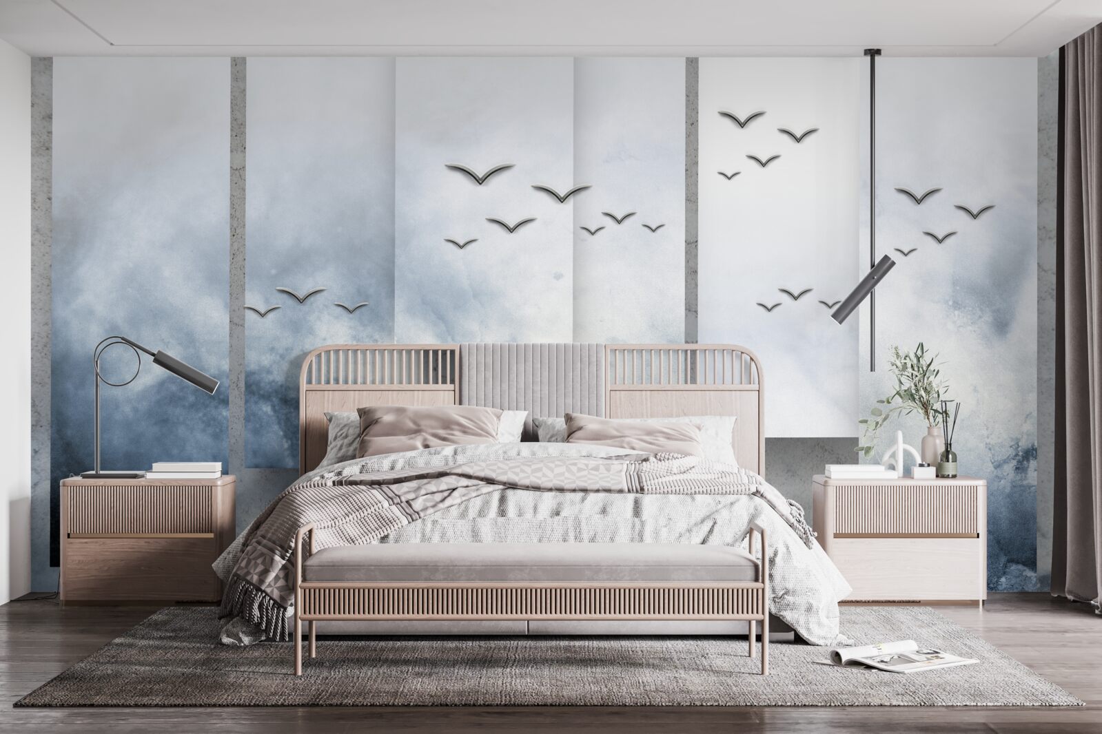 Фотошпалери модулі поступаються місцем птахам, що рятуються від бурі