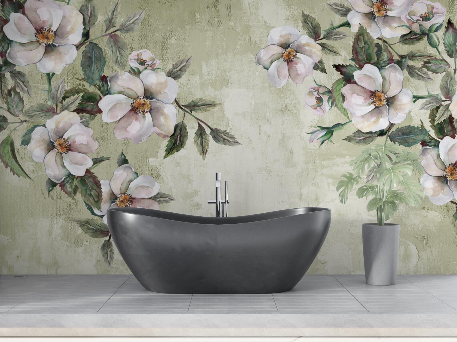 Фотошпалери розлогі гілки білосніжної магнолії