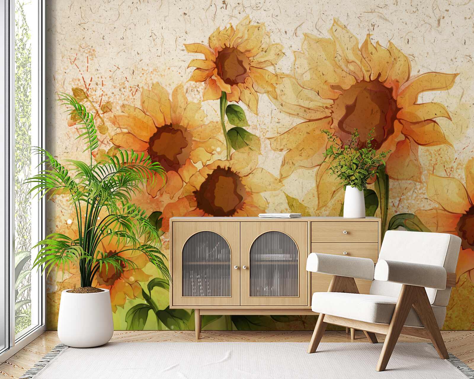 Фотошпалери запалювання золотих соняшників