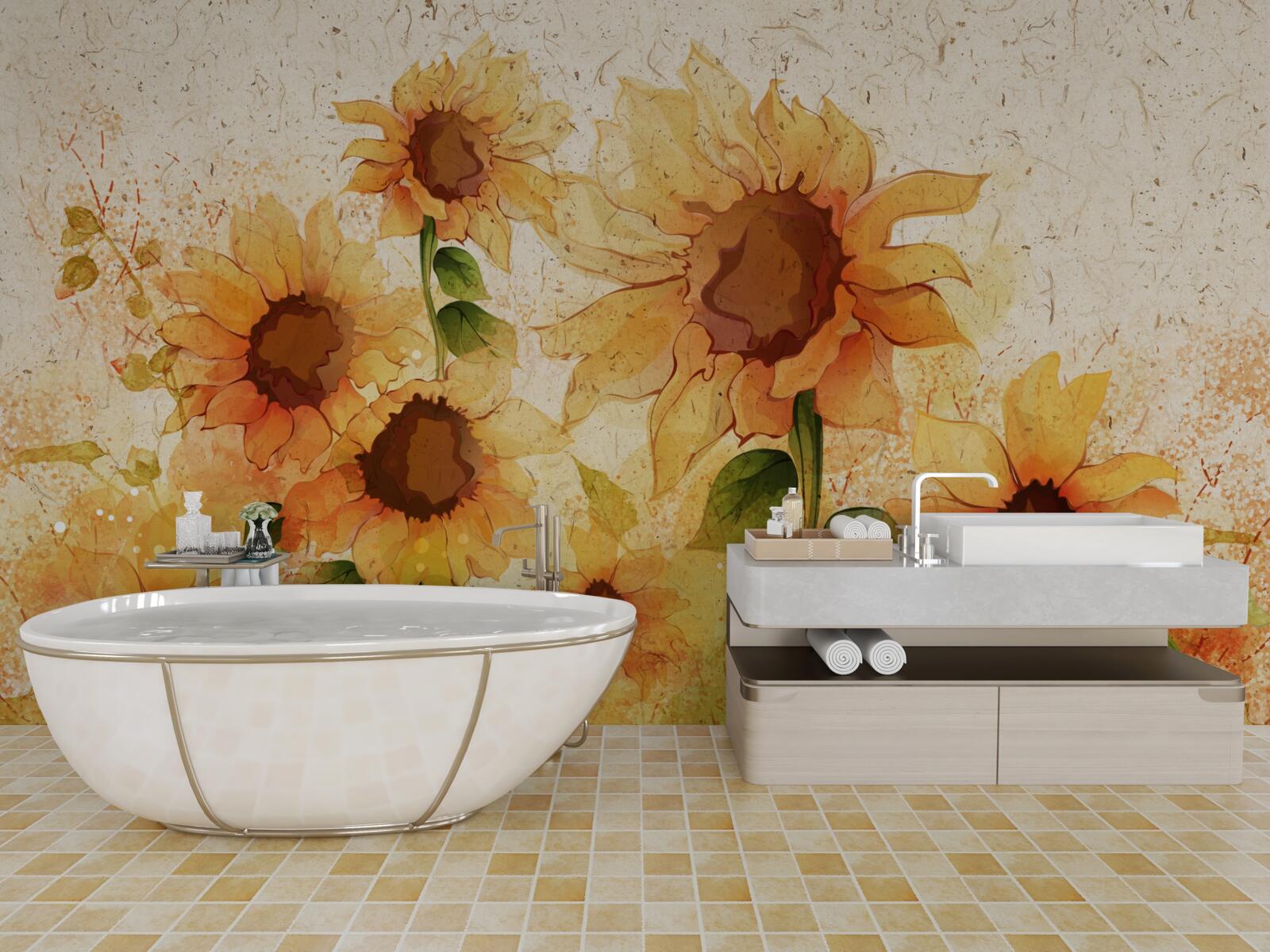 Фотошпалери запалювання золотих соняшників