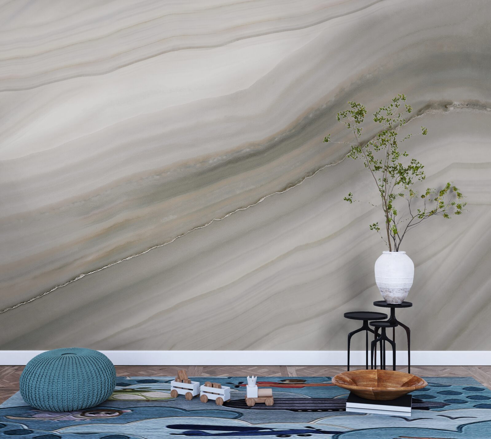 Фотошпалери пустеля, де під дощем панує сірість