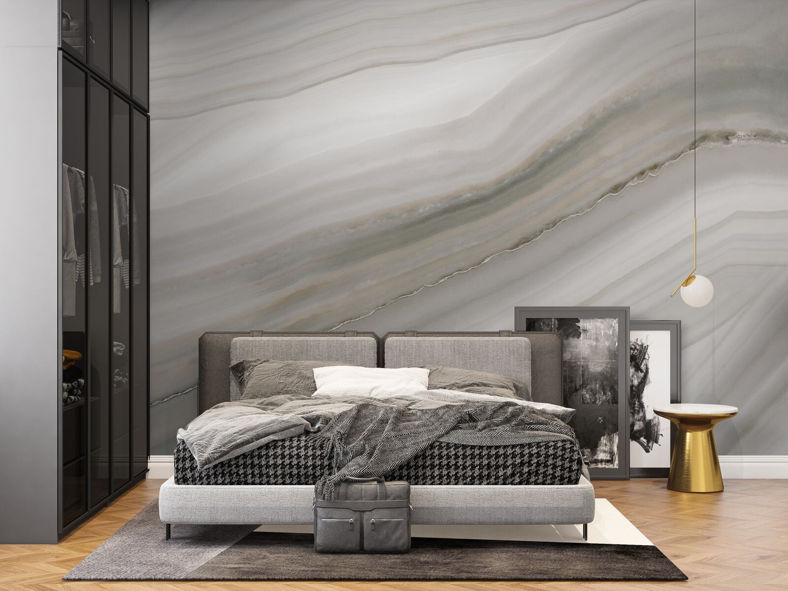 Фотошпалери пустеля, де під дощем панує сірість