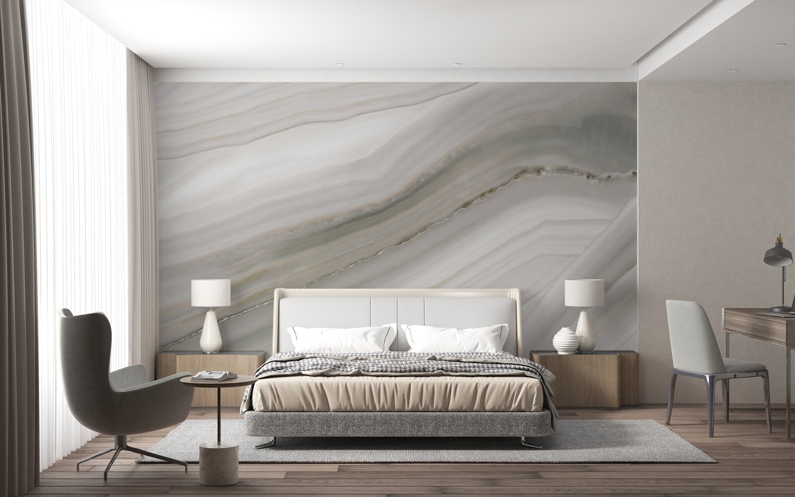 Фотошпалери пустеля, де під дощем панує сірість