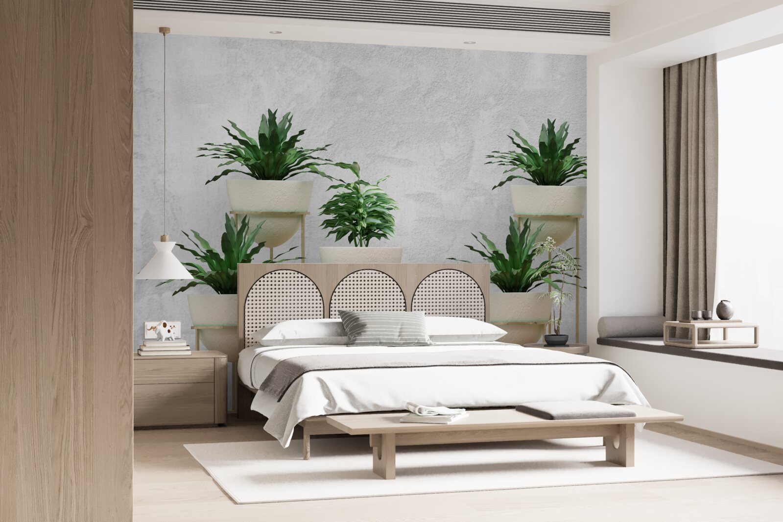 Фотошпалери зелені квіти в ніжних горщиках