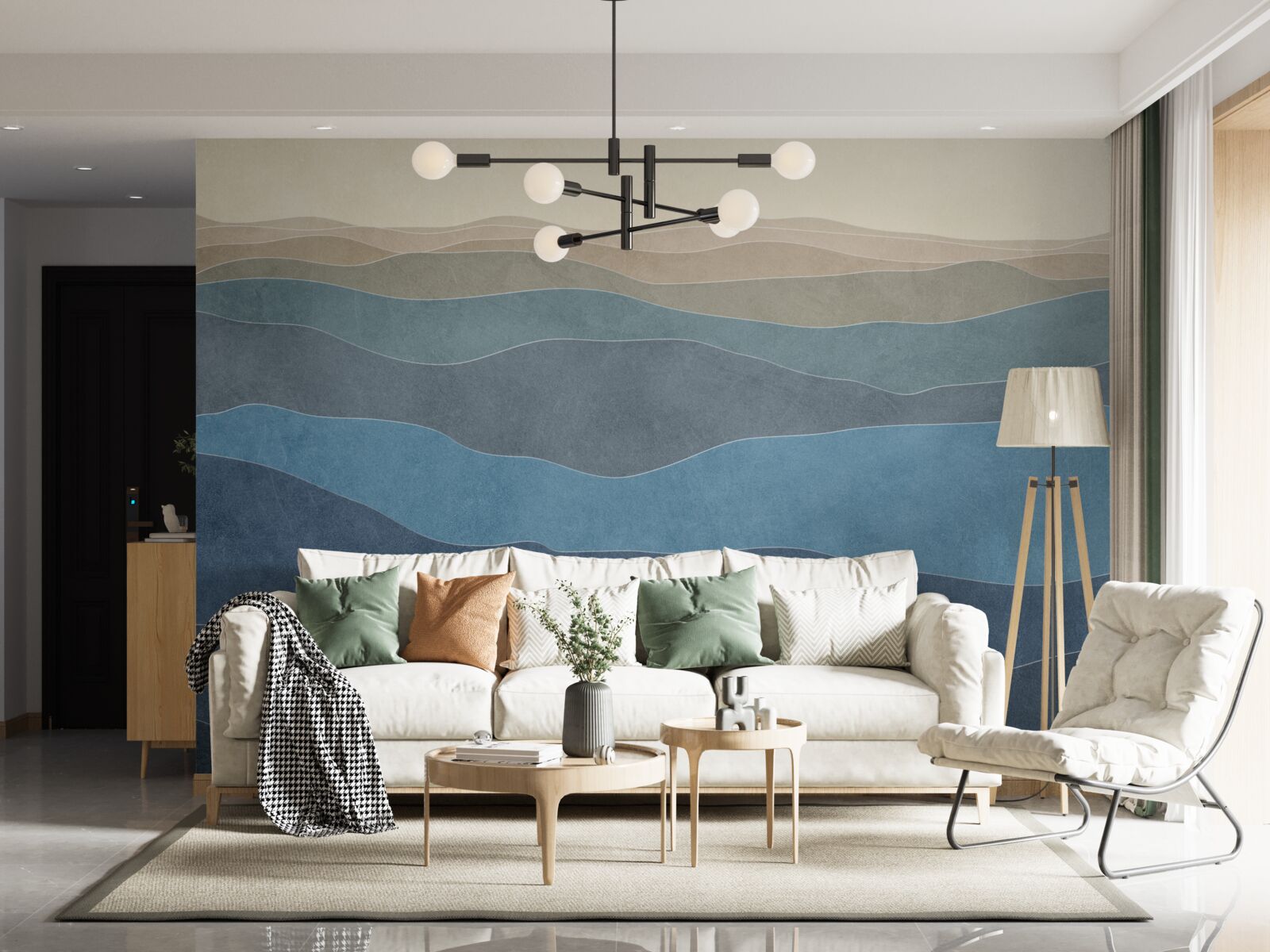 Фотошпалери на сході сонця різнокольорові пагорби і літаки