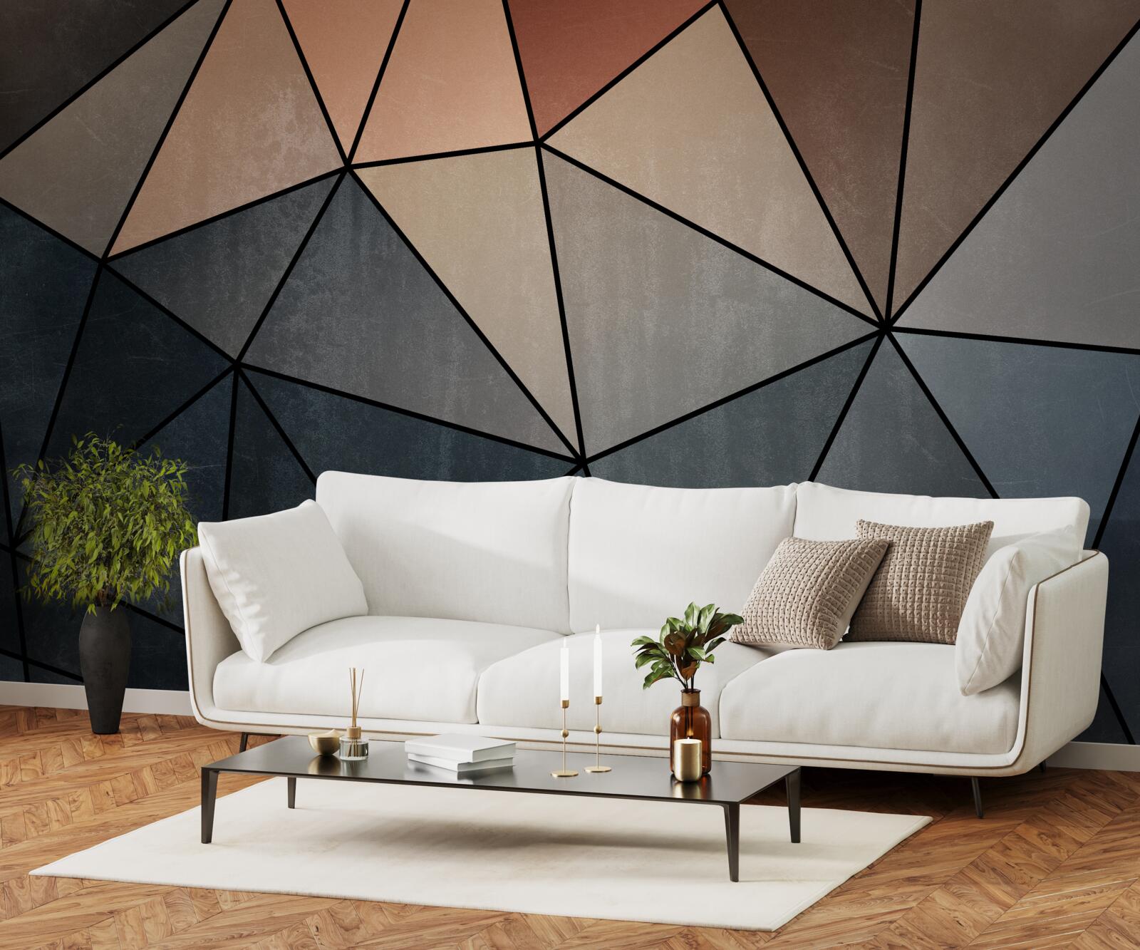 Фотошпалери об'ємні дерев'яні фігури в м'яких кольорах