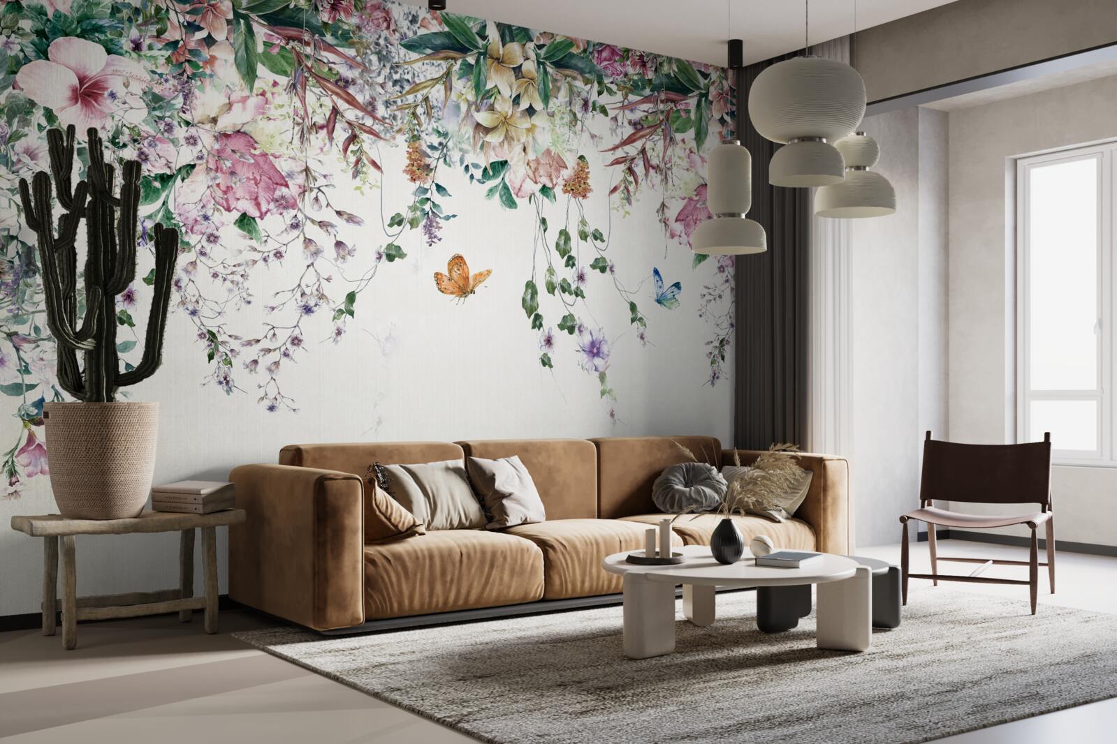 Фотошпалери сад, де влітку розквітають наземні рослини