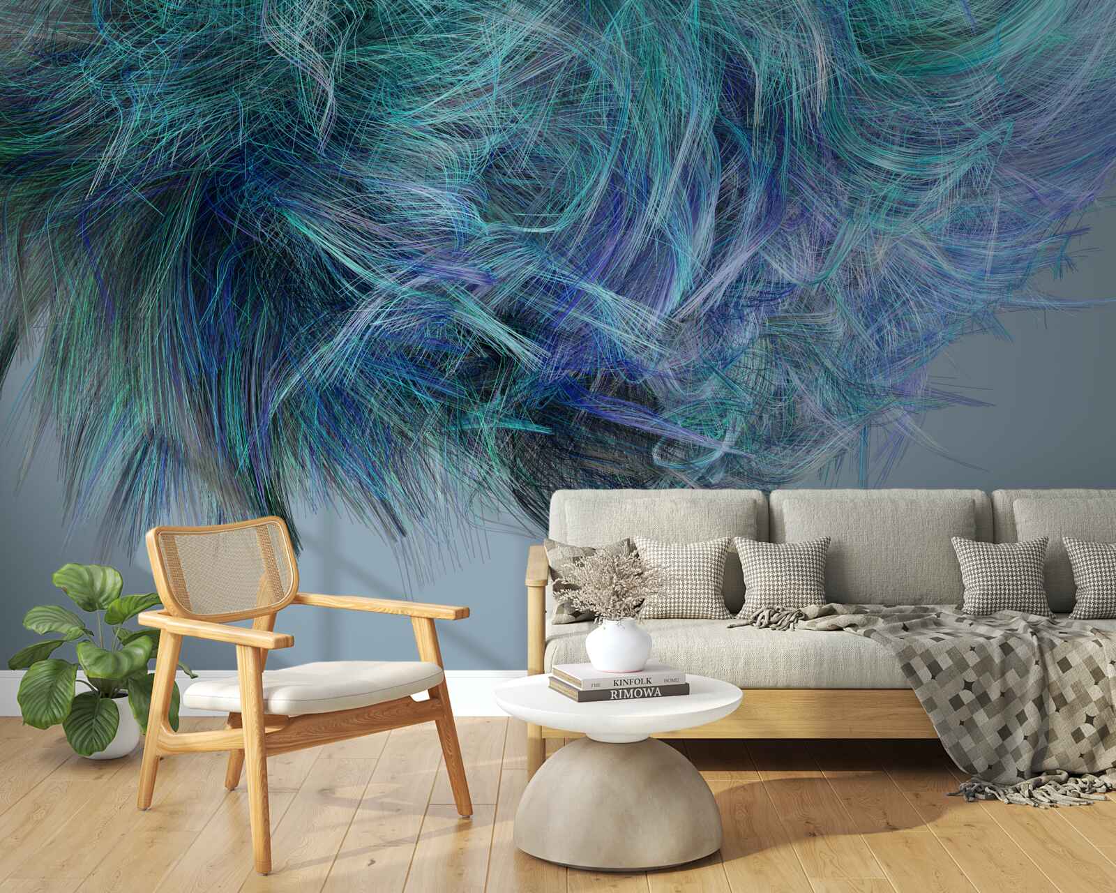 Фотошпалери незвичайний букет з різнокольорового пір'я