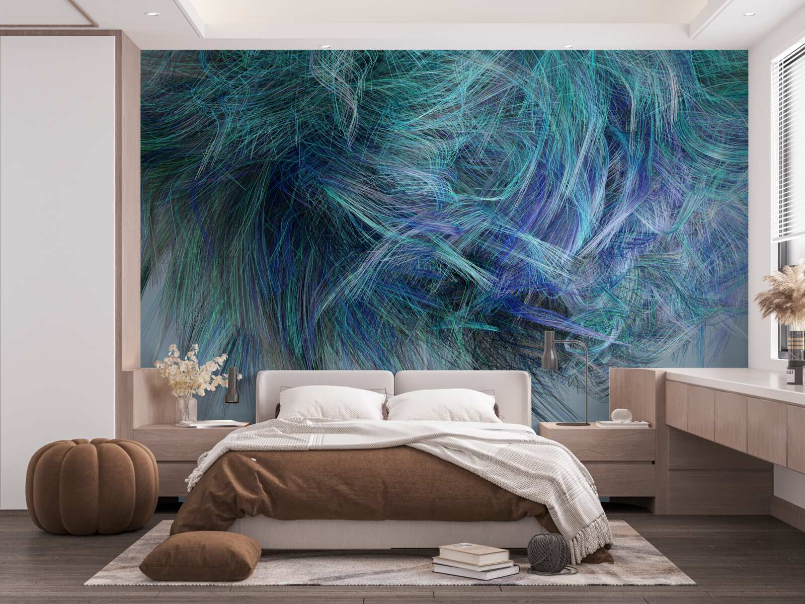 Фотошпалери незвичайний букет з різнокольорового пір'я