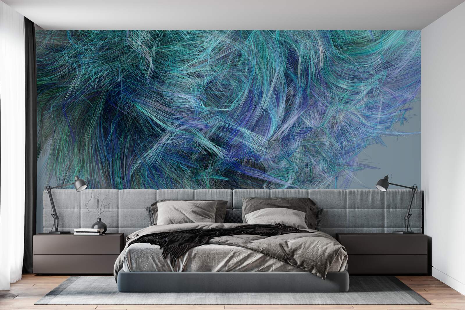 Фотошпалери незвичайний букет з різнокольорового пір'я