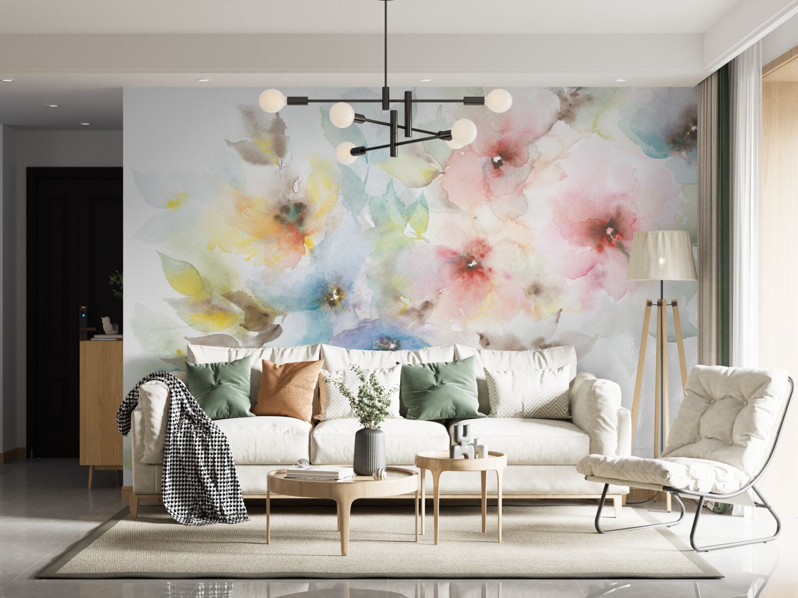 Фотошпалери на одній гілці розпускаються яскраві літні бутони