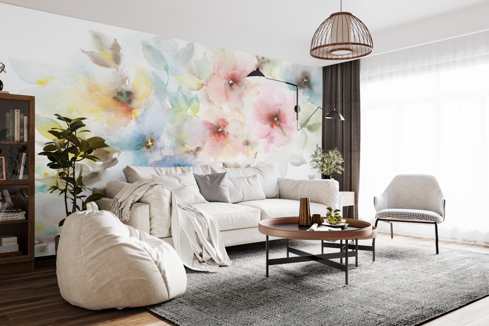 Фотошпалери на одній гілці розпускаються яскраві літні бутони