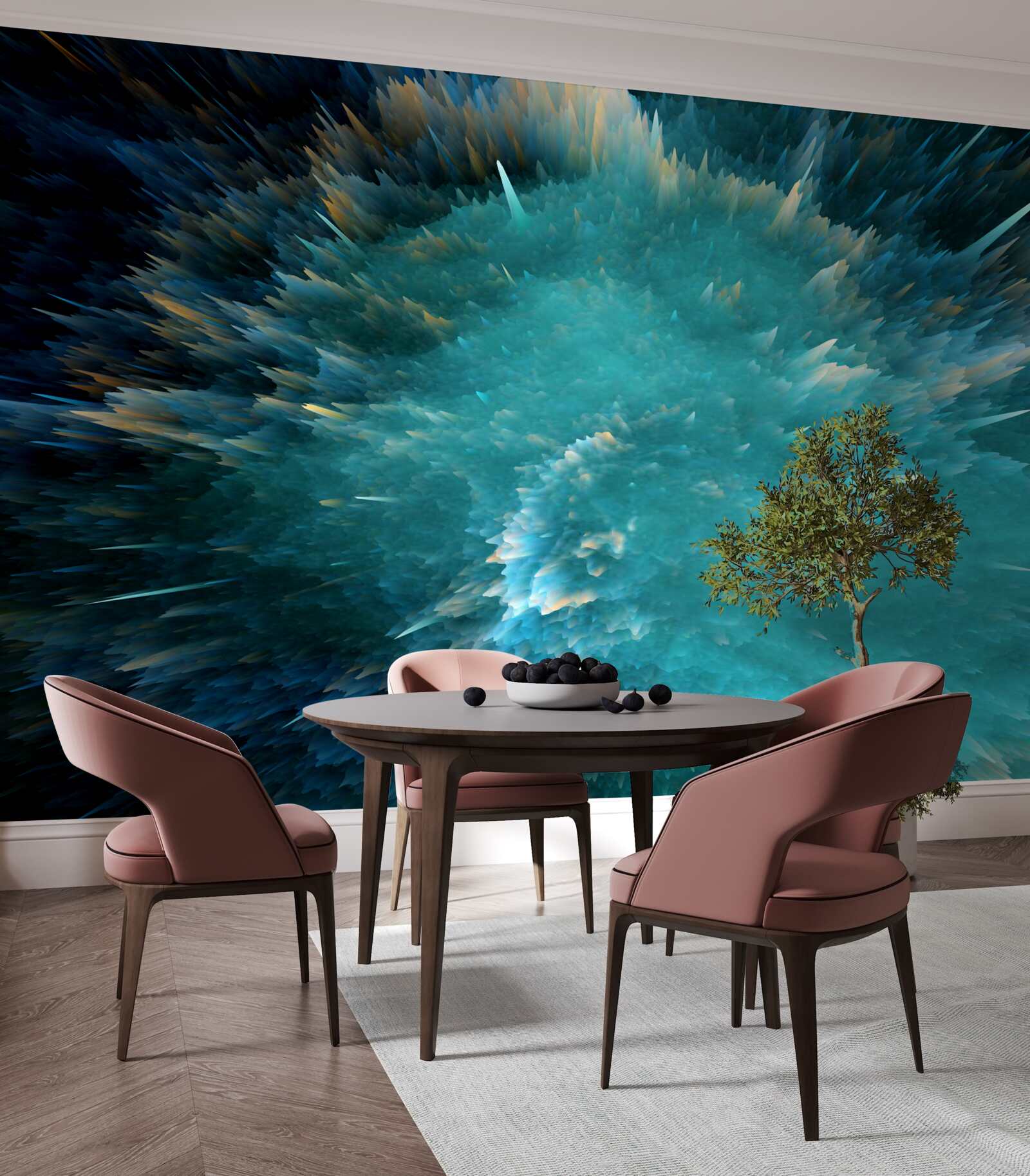 Фотошпалери спалах яскравої бірюзової пігментації