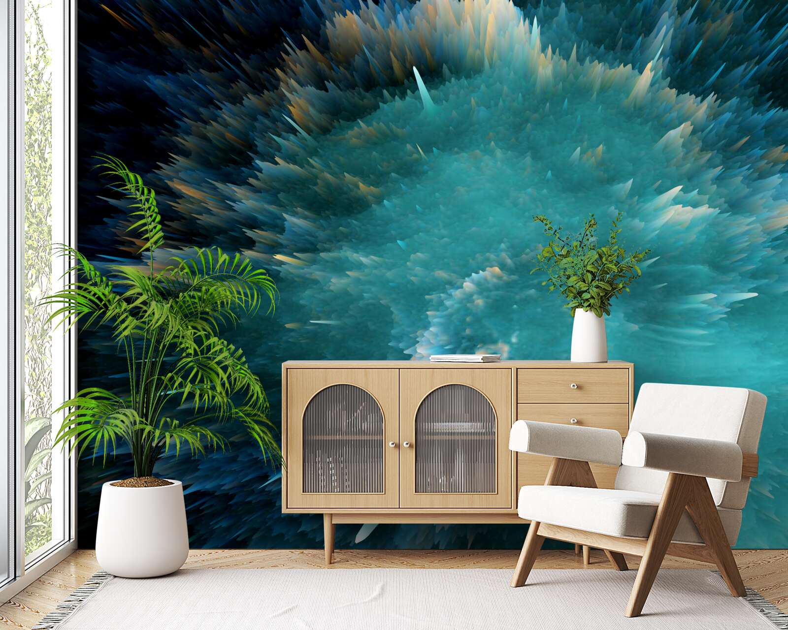 Фотошпалери спалах яскравої бірюзової пігментації