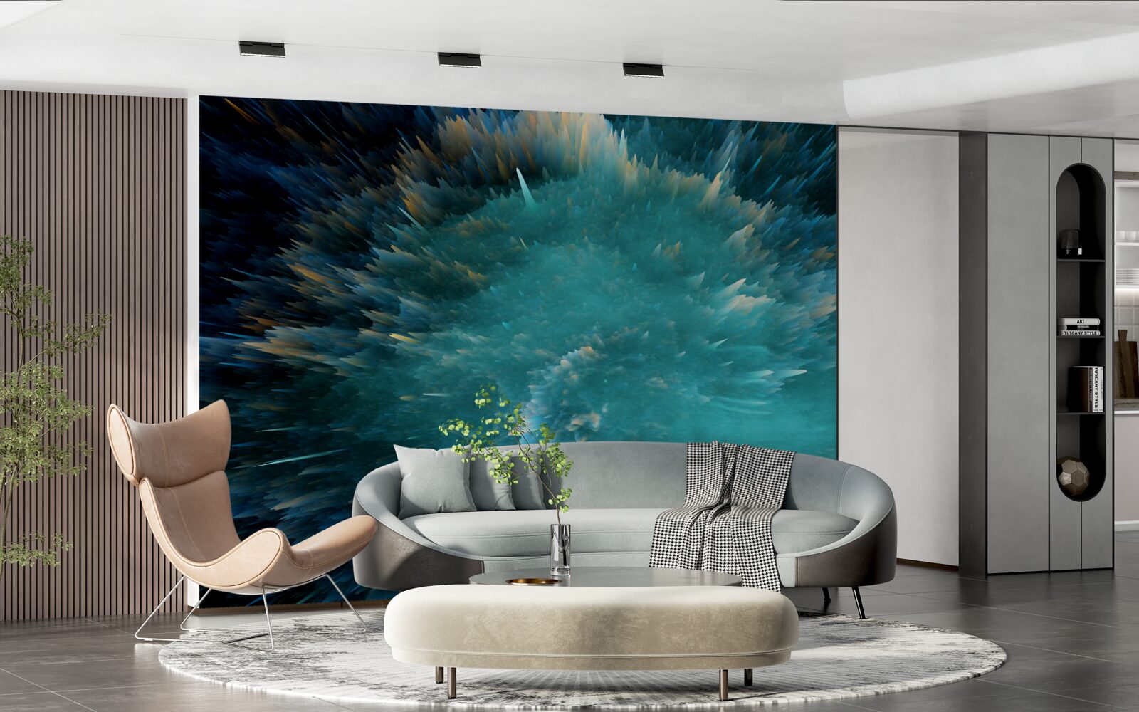 Фотошпалери спалах яскравої бірюзової пігментації