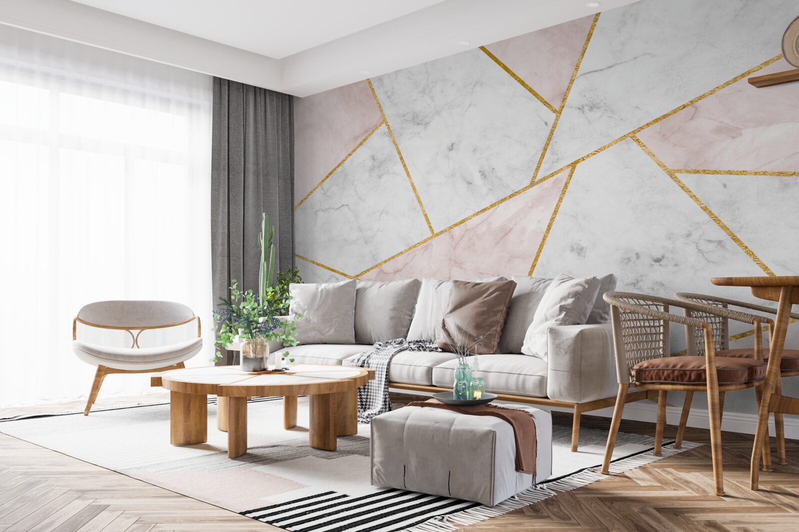 Фотошпалери сірий мармур з рівномірними кутами