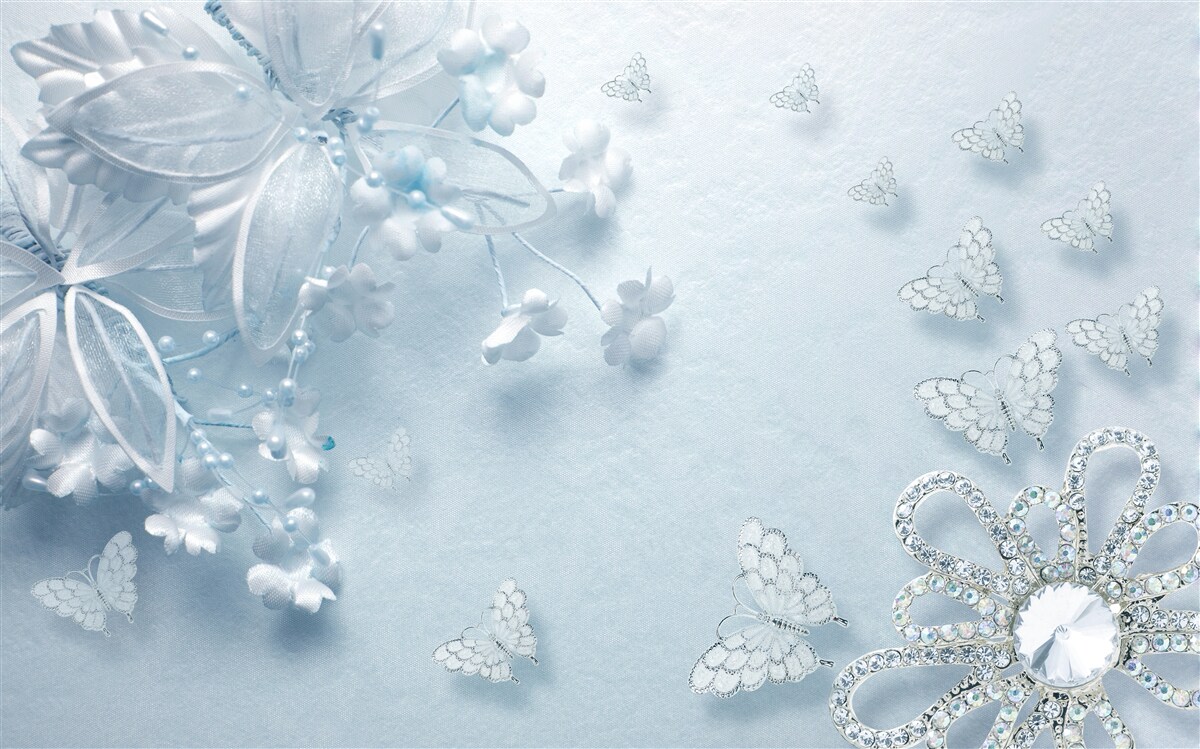 Фотошпалери бутони, що розпускаються під повітряними метеликами