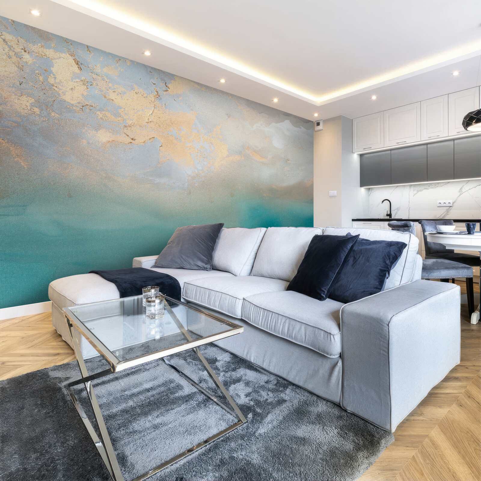 Фотошпалери Морські хвилі бірюзового кольору, що бурхливо вирують