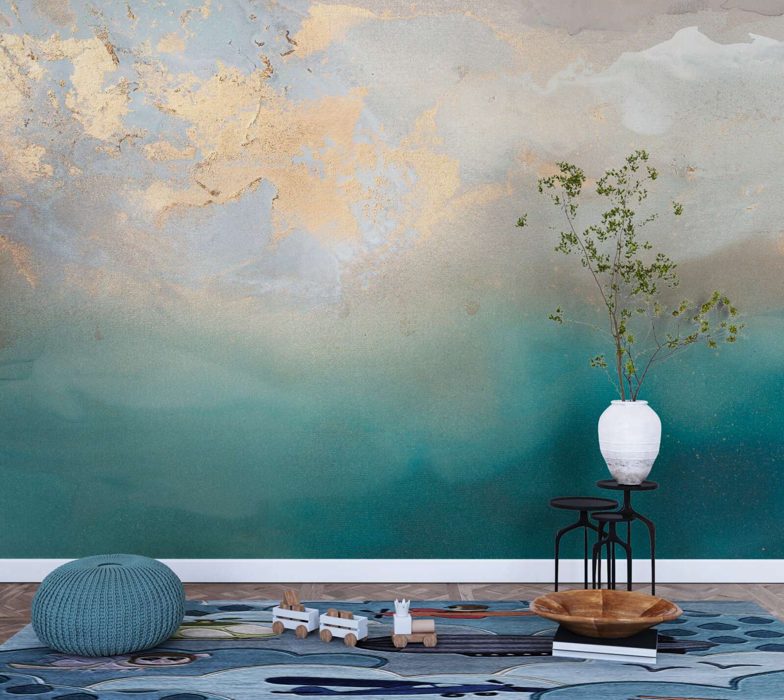 Фотошпалери Морські хвилі бірюзового кольору, що бурхливо вирують