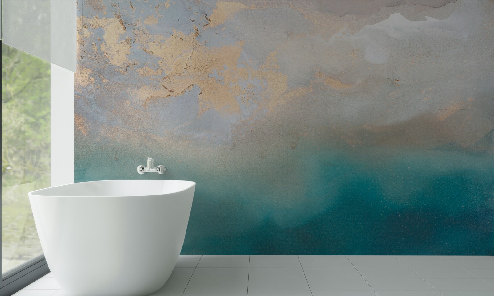 Фотошпалери Морські хвилі бірюзового кольору, що бурхливо вирують