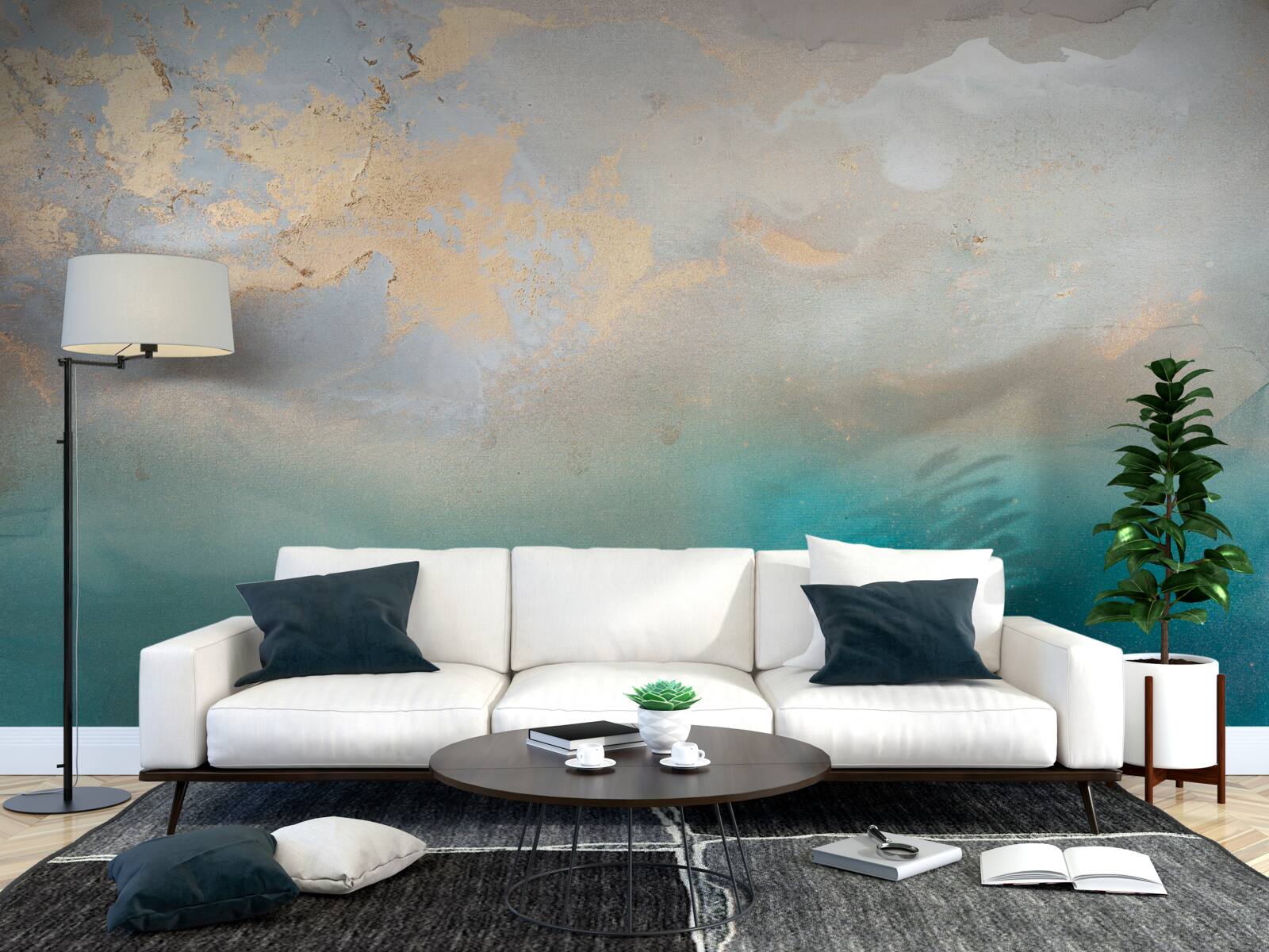 Фотошпалери Морські хвилі бірюзового кольору, що бурхливо вирують