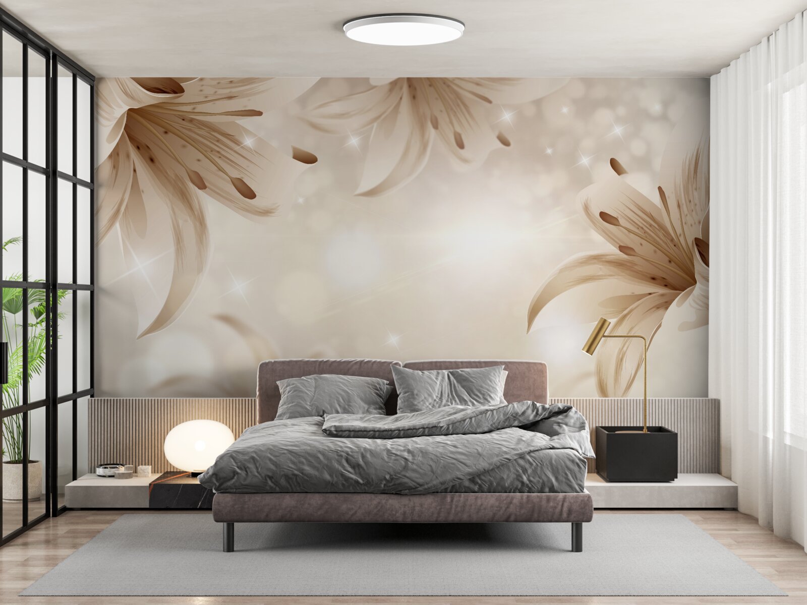 Фотошпалери ніжний букет яскравих лілій