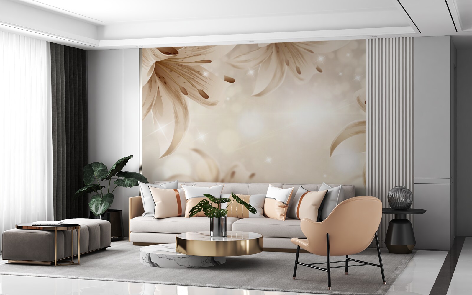 Фотошпалери ніжний букет яскравих лілій