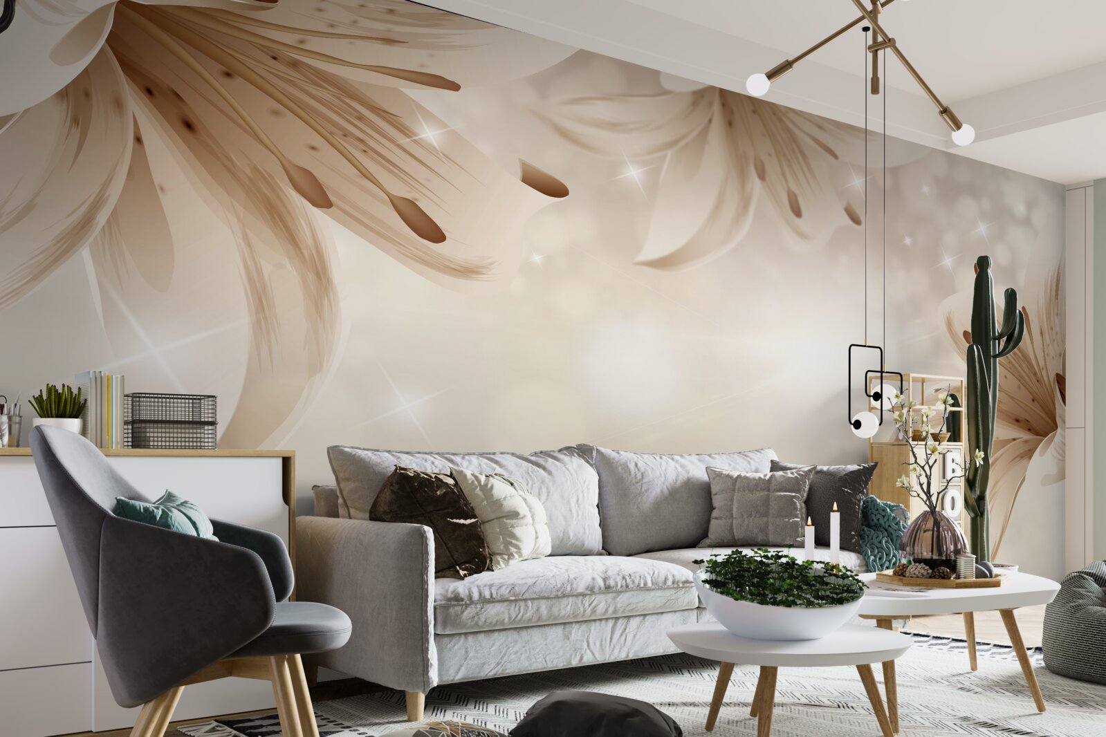 Фотошпалери ніжний букет яскравих лілій