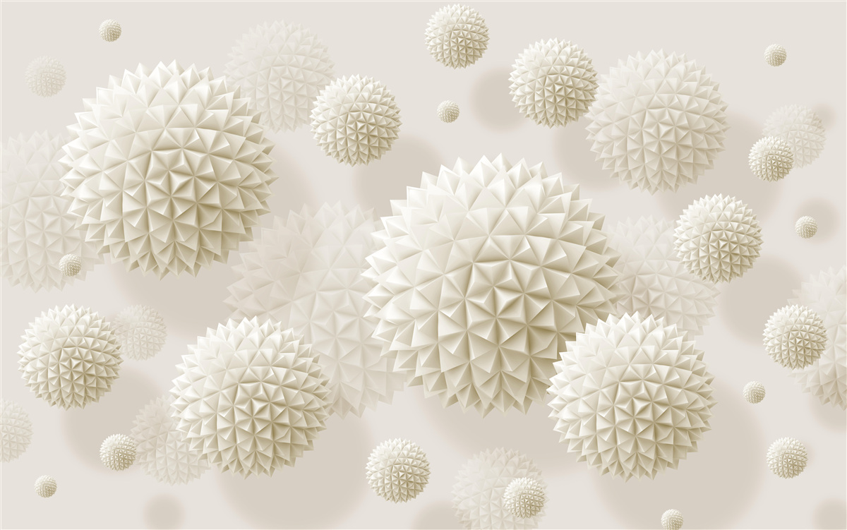 Фотошпалери гострі кульки, що плавають у стані невагомості