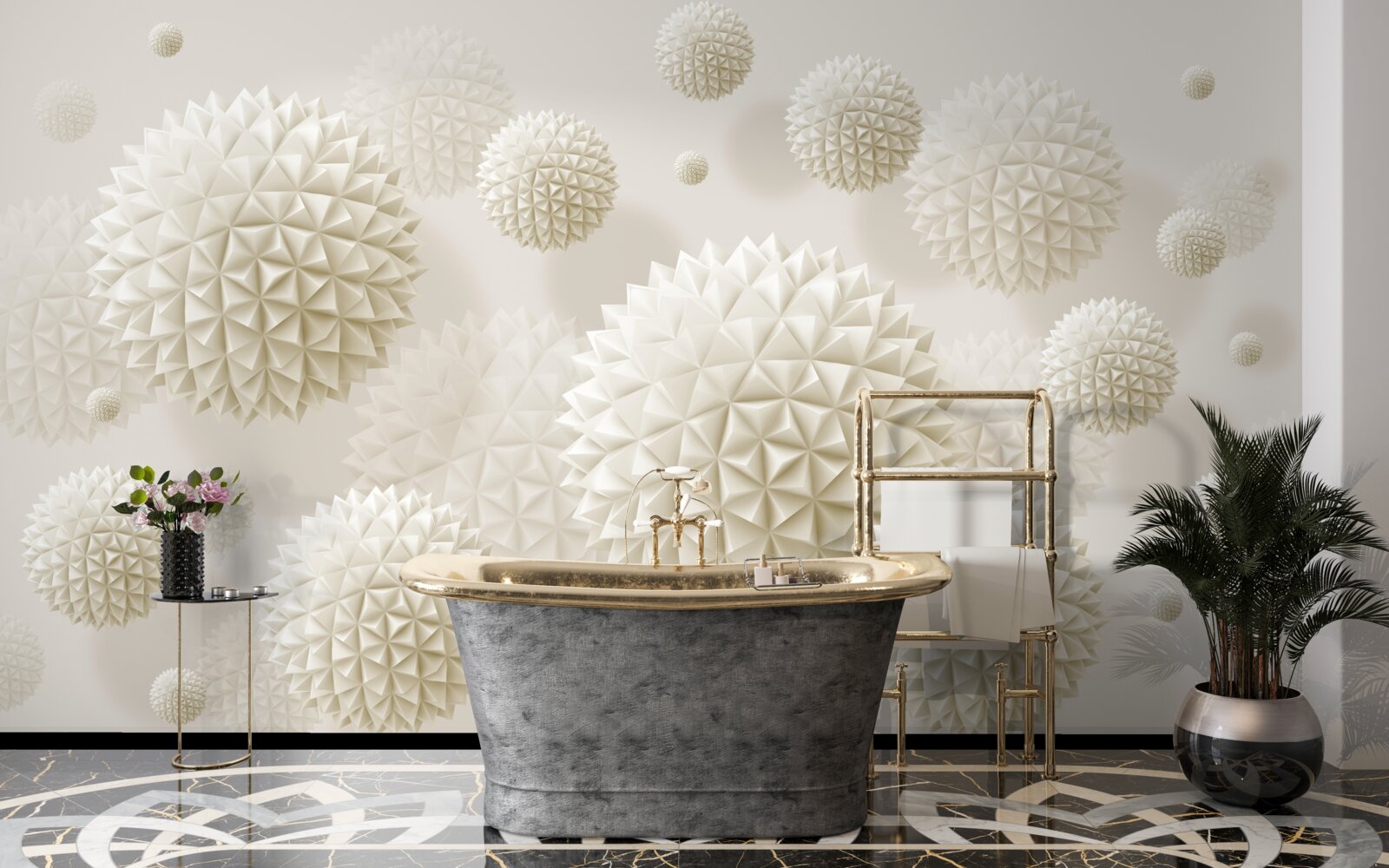 Фотошпалери гострі кульки, що плавають у стані невагомості