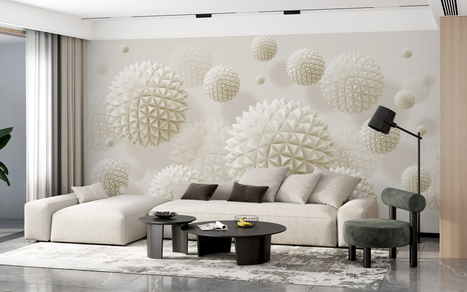 Фотошпалери гострі кульки, що плавають у стані невагомості