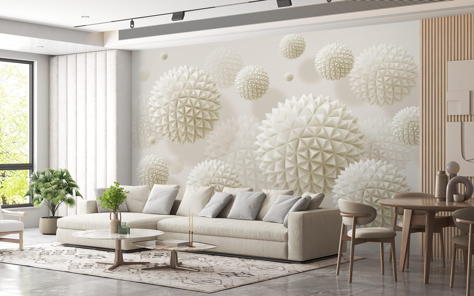 Фотошпалери гострі кульки, що плавають у стані невагомості