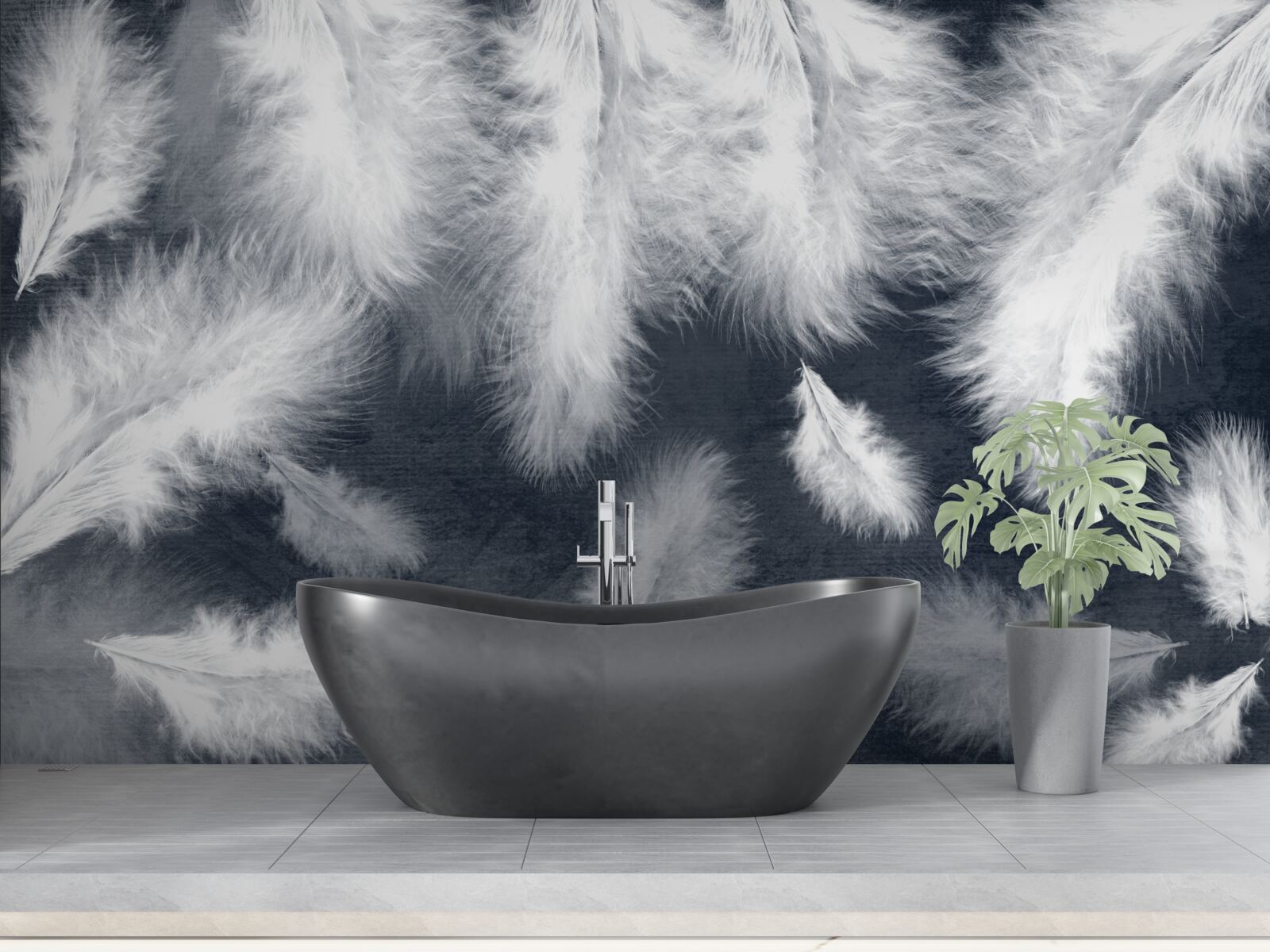 Фотошпалери щільне плаваюче пір'я