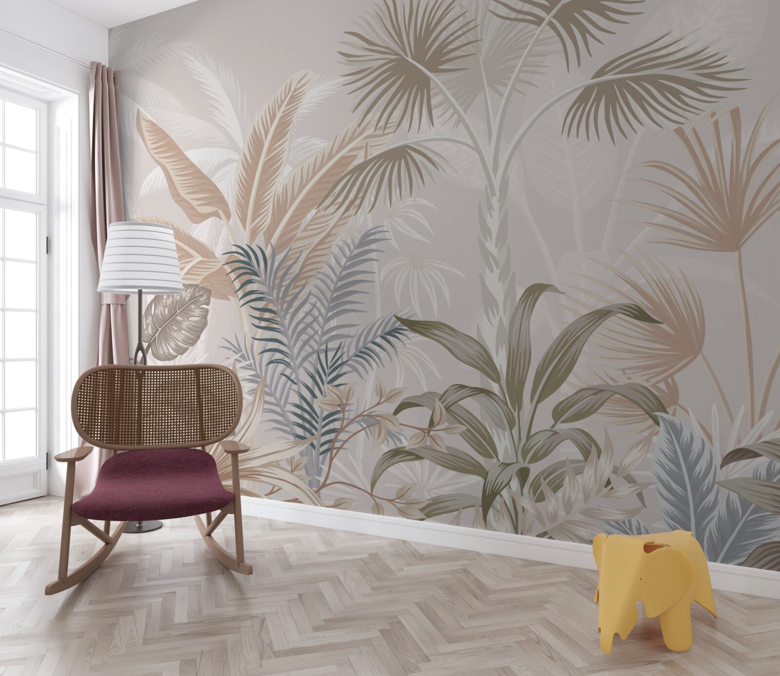 Фотошпалери тропічні рослини під час літніх злив