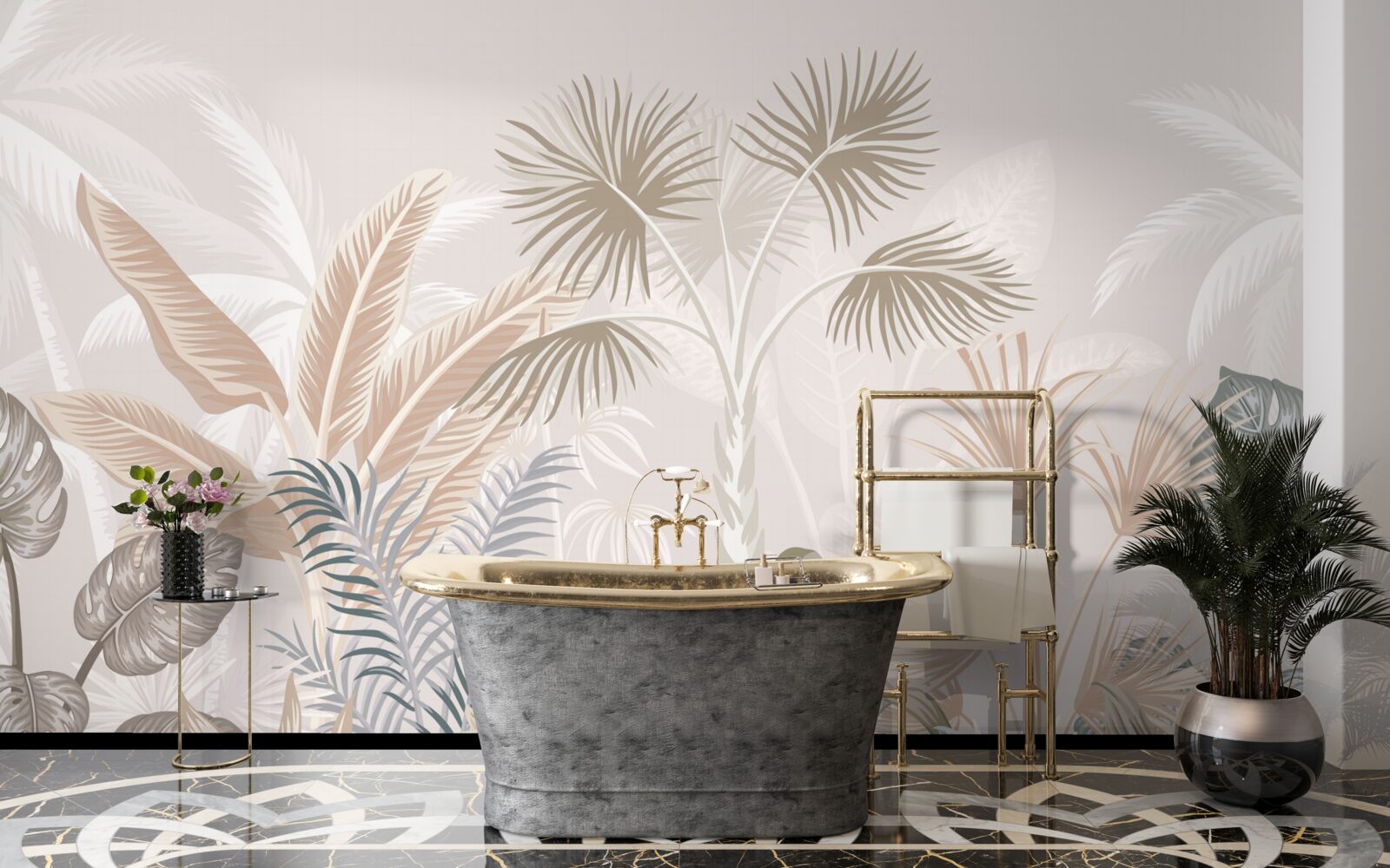 Фотошпалери тропічні рослини під час літніх злив