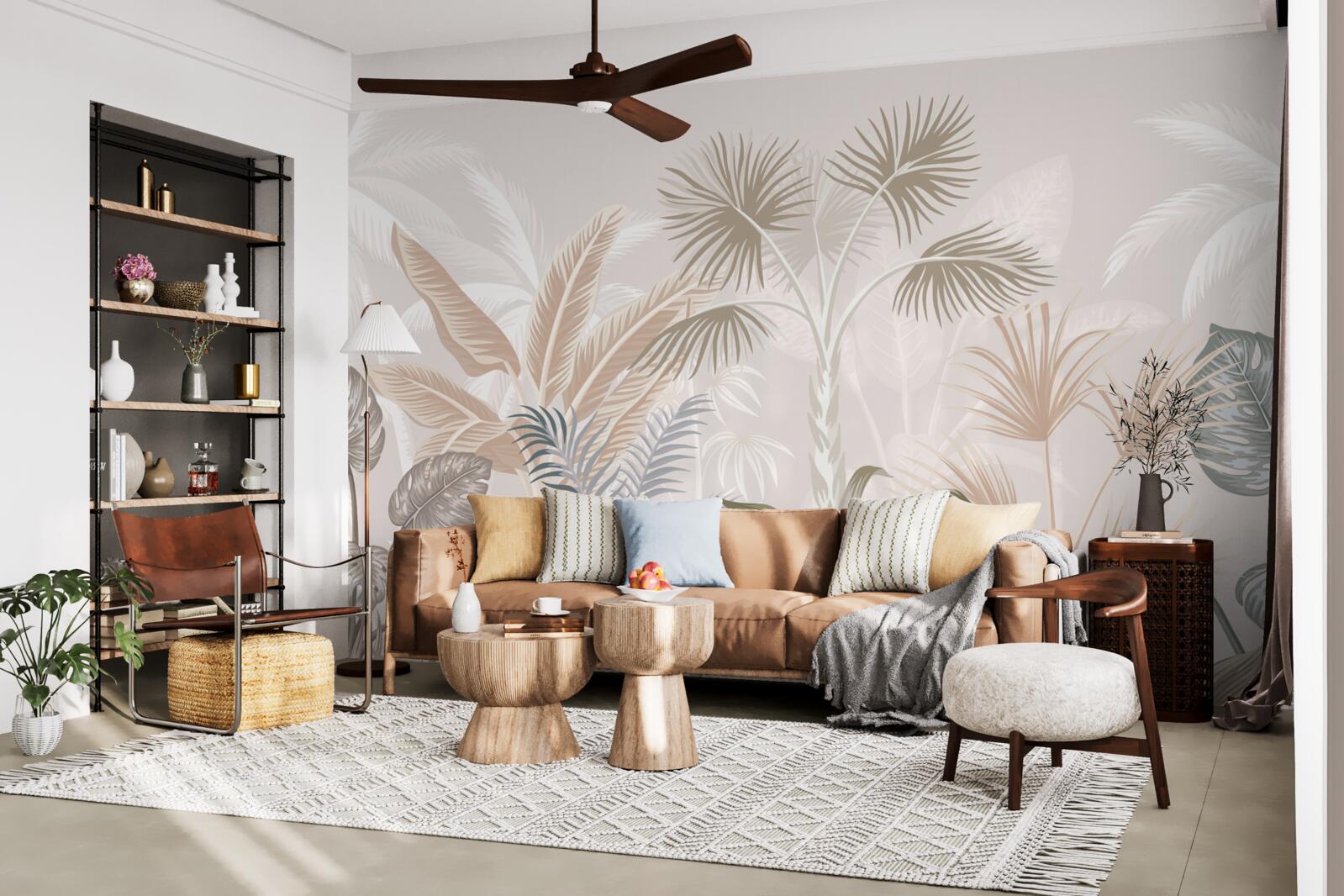 Фотошпалери тропічні рослини під час літніх злив