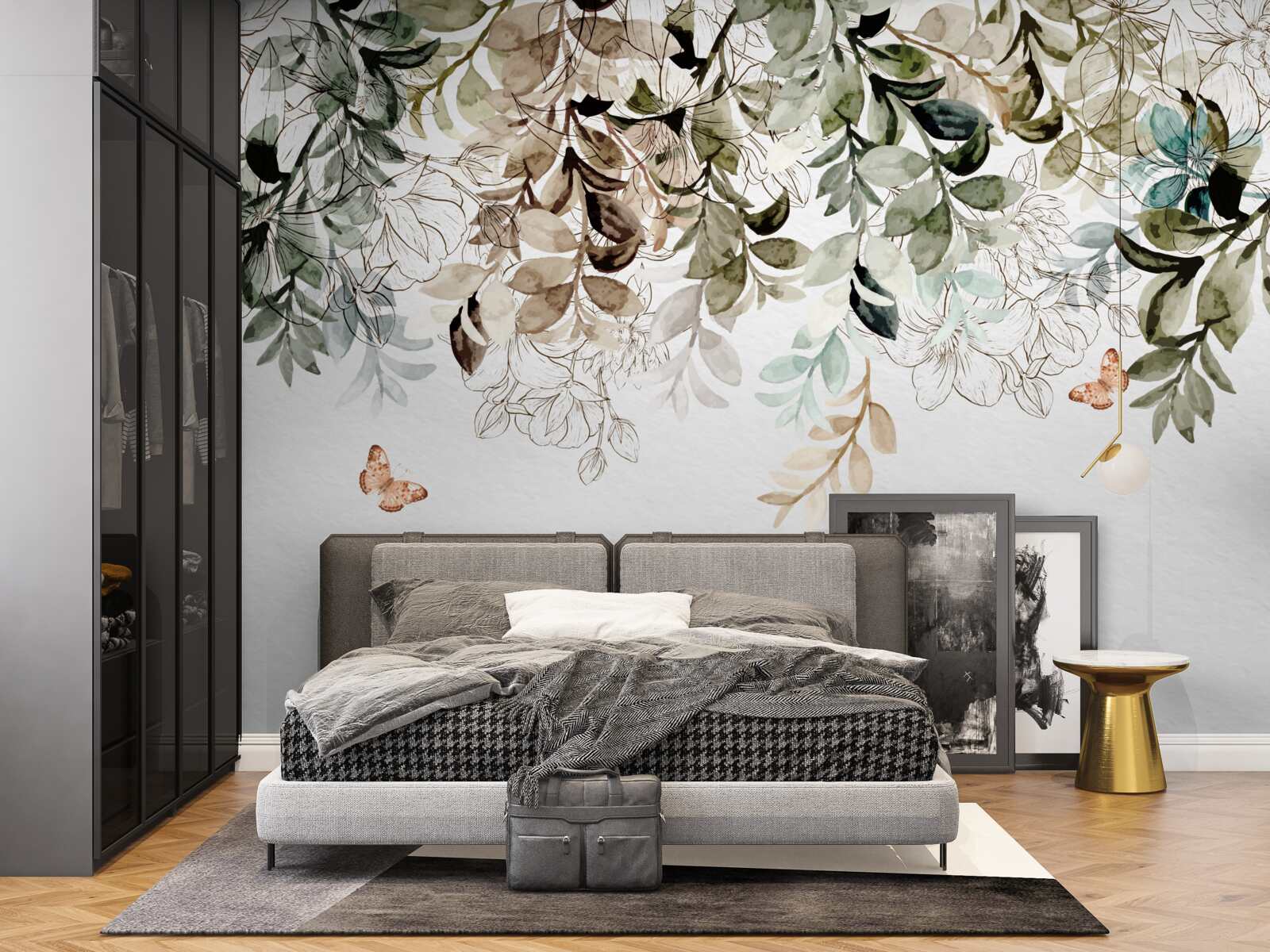 Фотошпалери метелики пурхають під щільним покровом листя