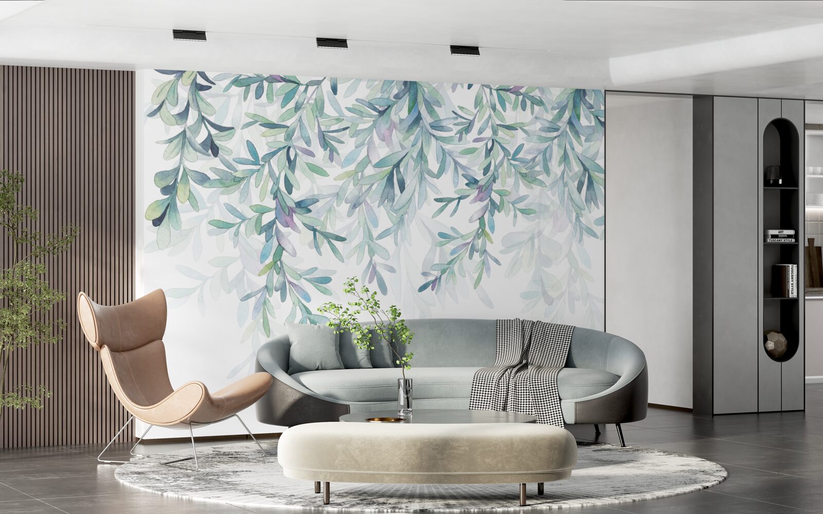 Фотошпалери листя на гілках зеленіє