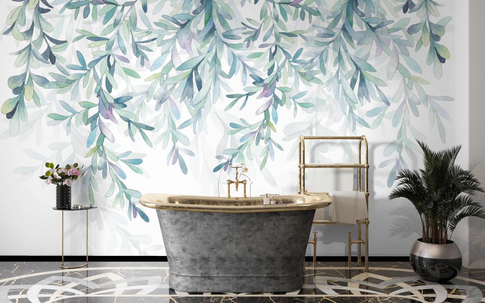 Фотошпалери листя на гілках зеленіє