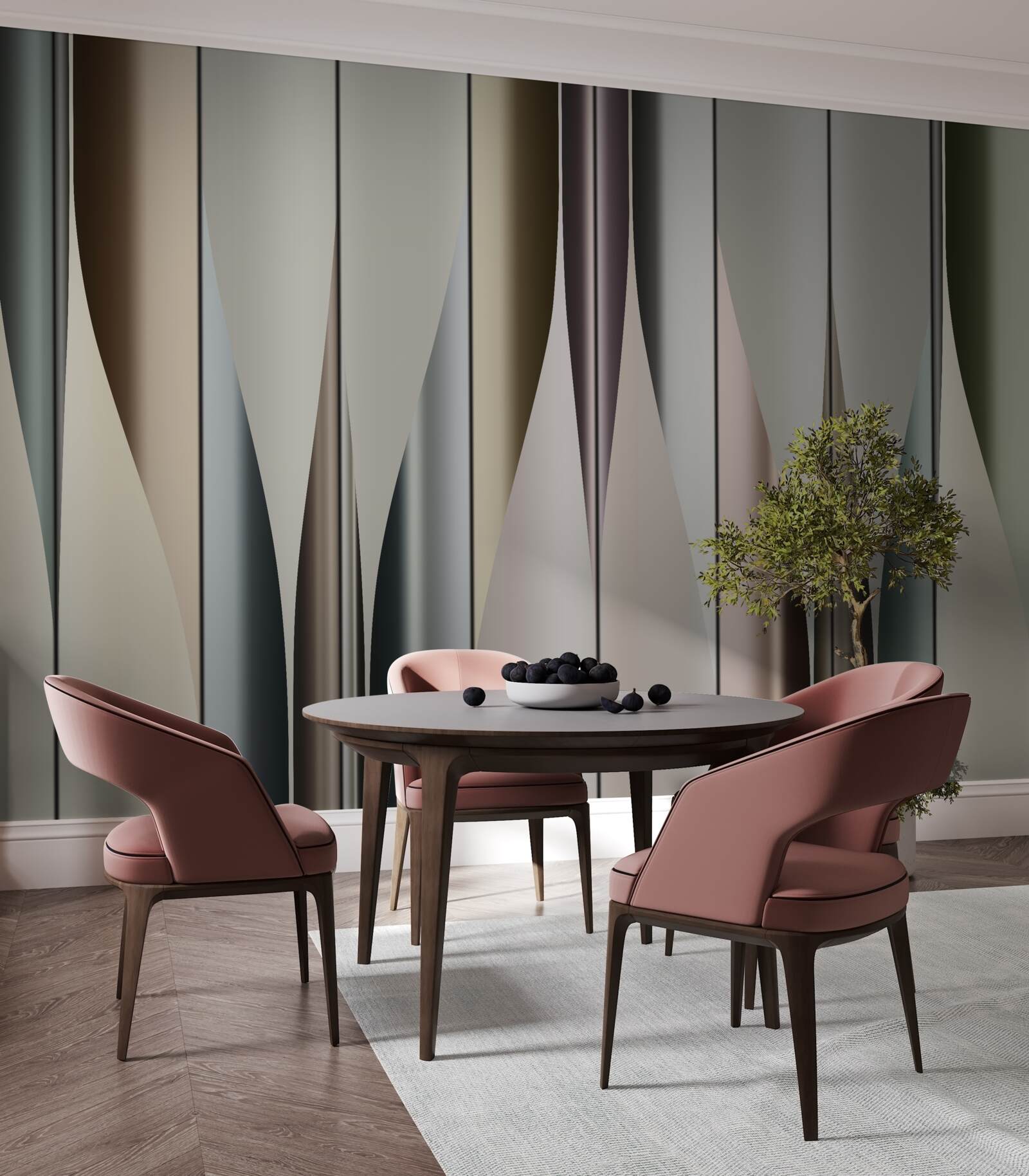 Фотошпалери Паркетна дошка укладена вертикально з загостреними кінцями