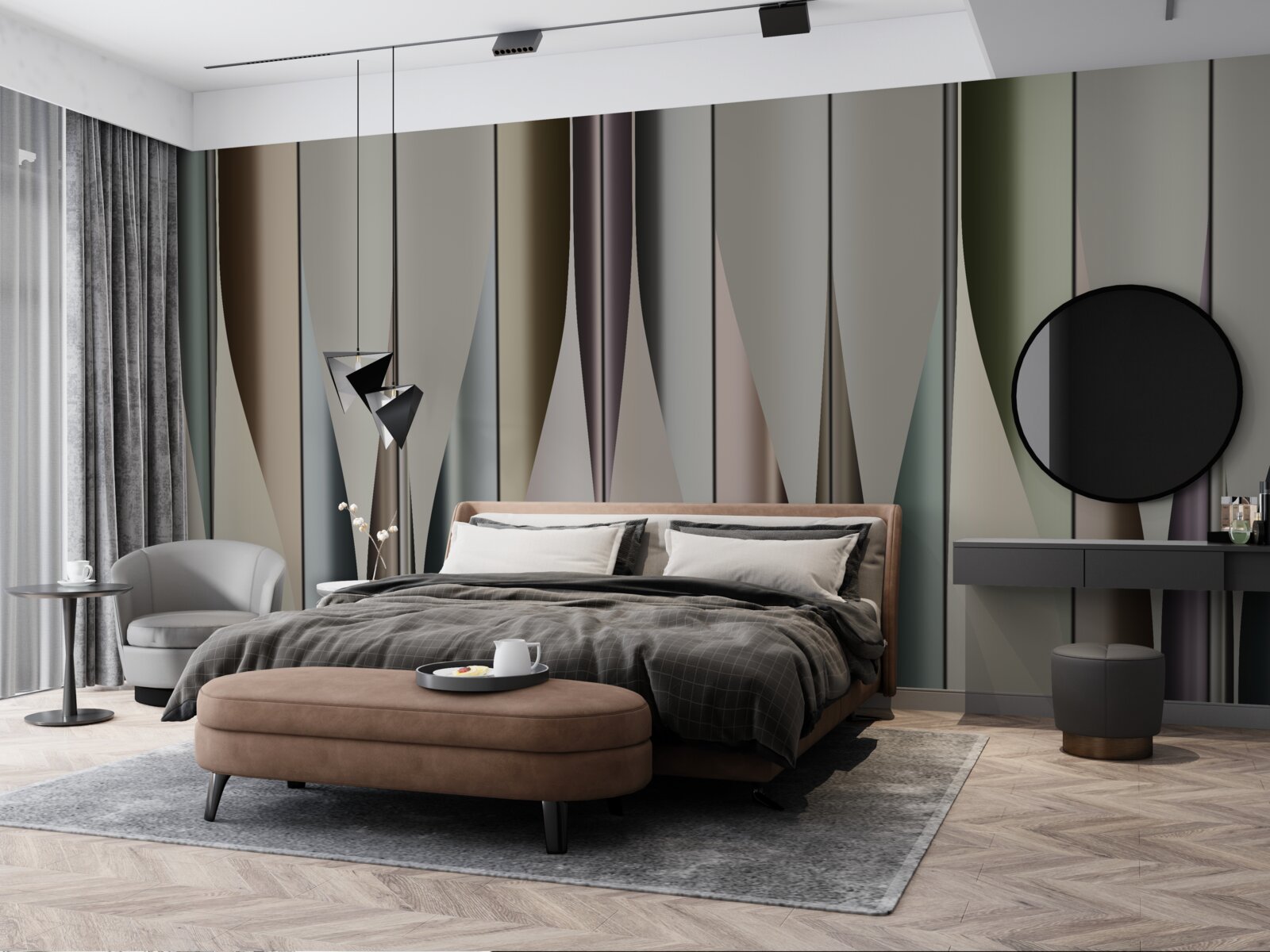 Фотошпалери Паркетна дошка укладена вертикально з загостреними кінцями