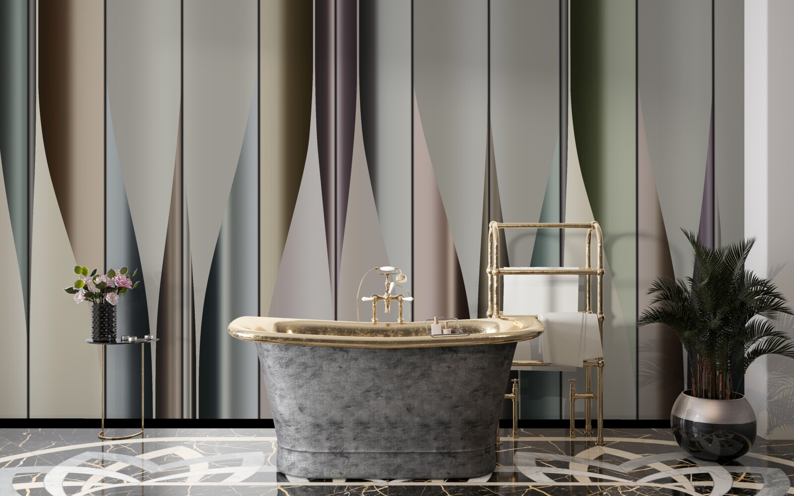 Фотошпалери Паркетна дошка укладена вертикально з загостреними кінцями