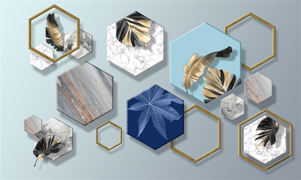 Фотошпалери шестикутники з різним вмістом