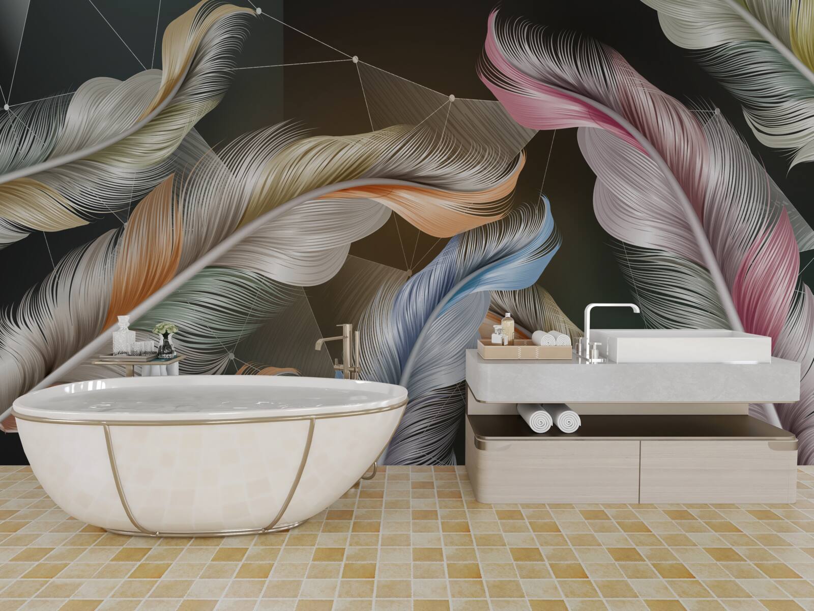 Фотошпалери натяк на яскраві кольори в нічному небі