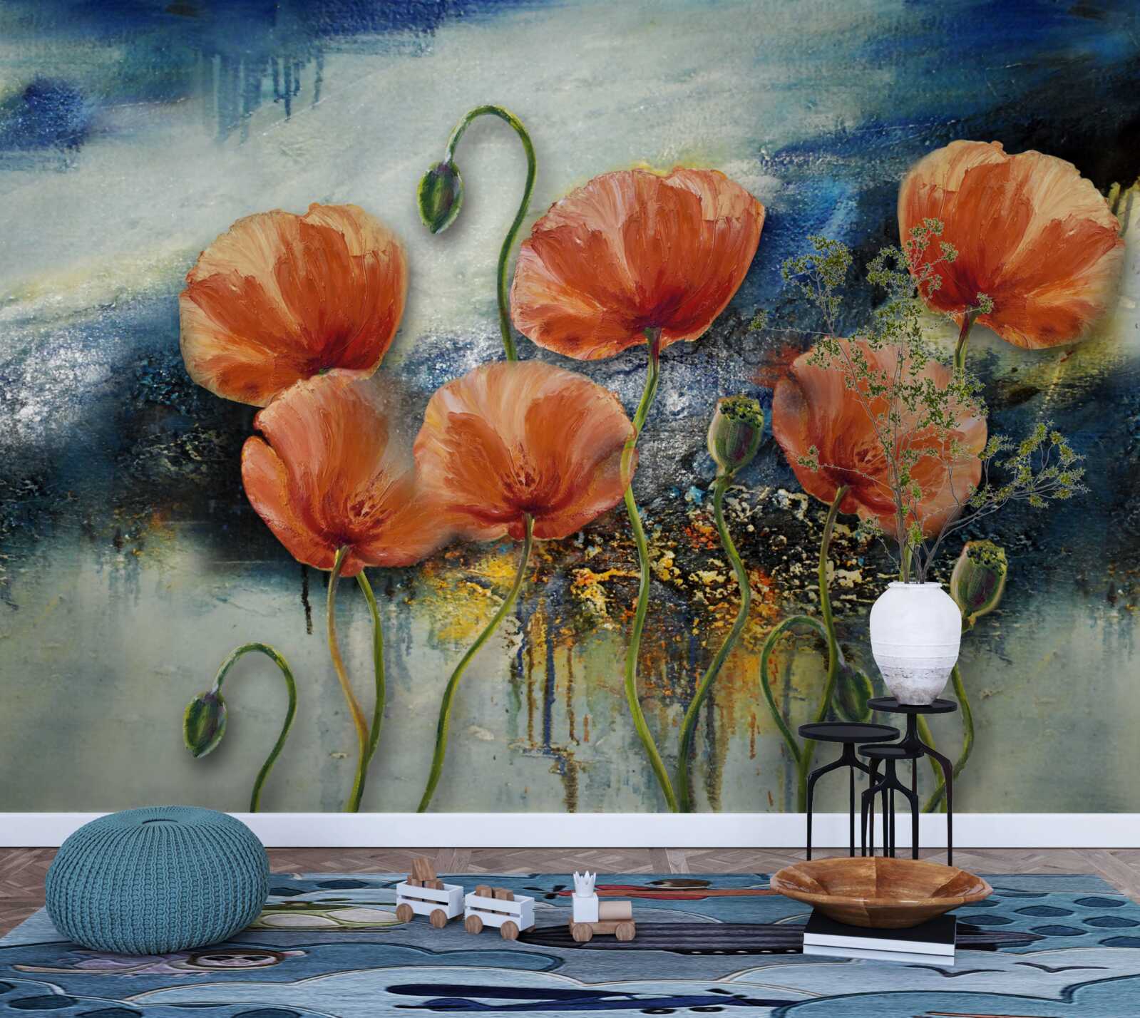 Фотошпалери колекція витончених червоних літніх маків