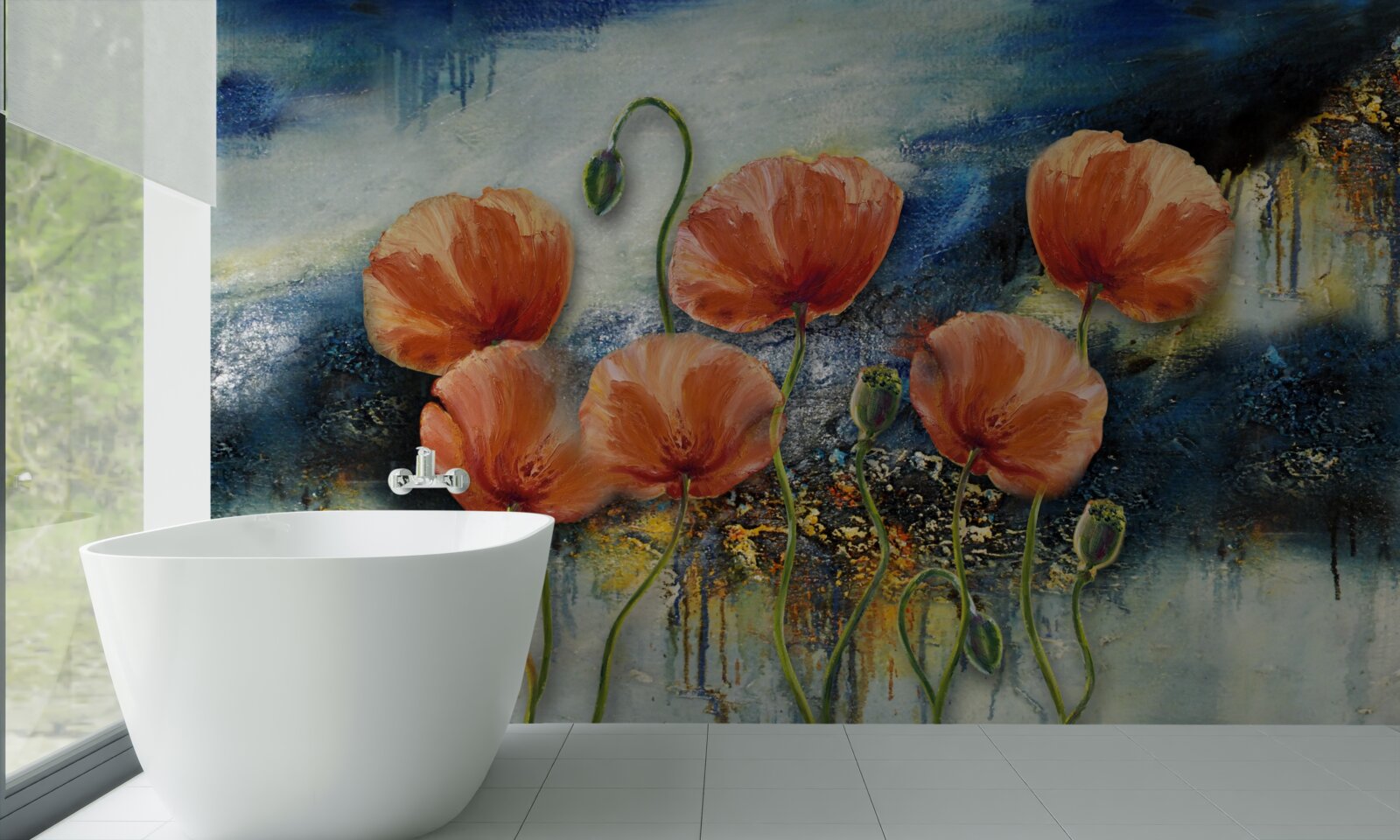 Фотошпалери колекція витончених червоних літніх маків