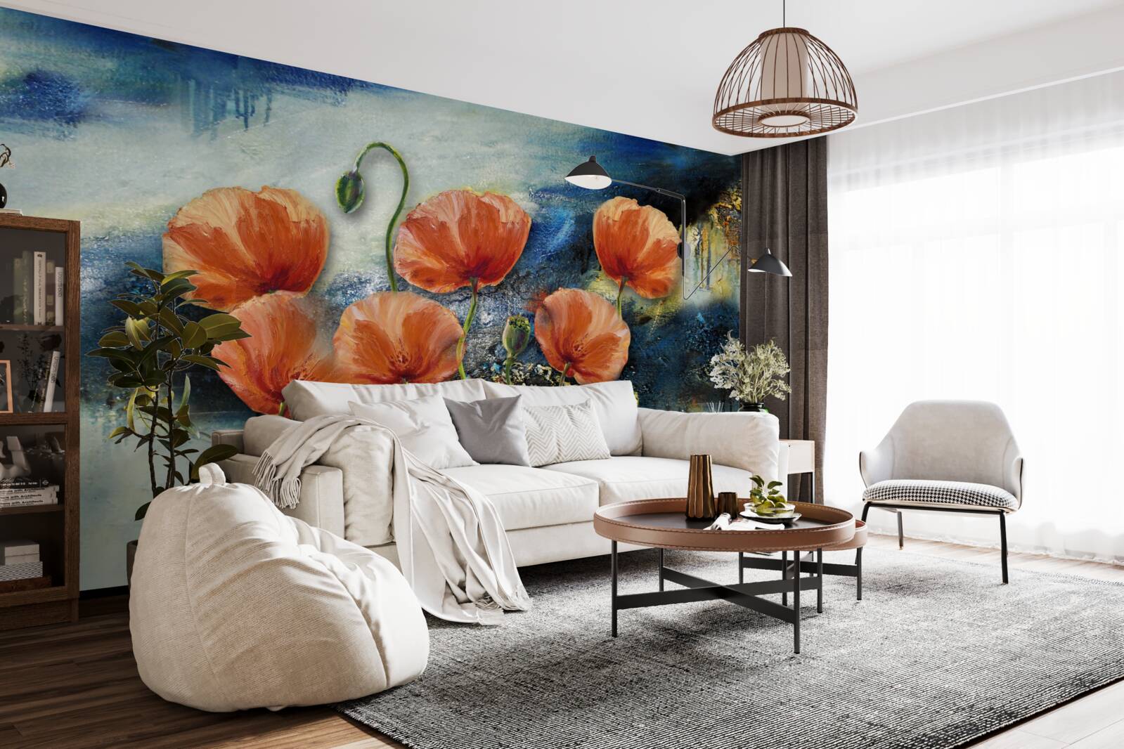 Фотошпалери колекція витончених червоних літніх маків