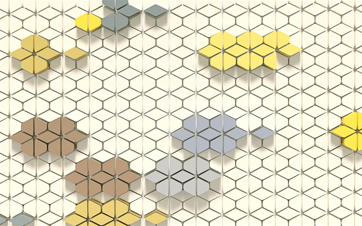 Фотошпалери яскрава клітинка з різнокольоровими елементами