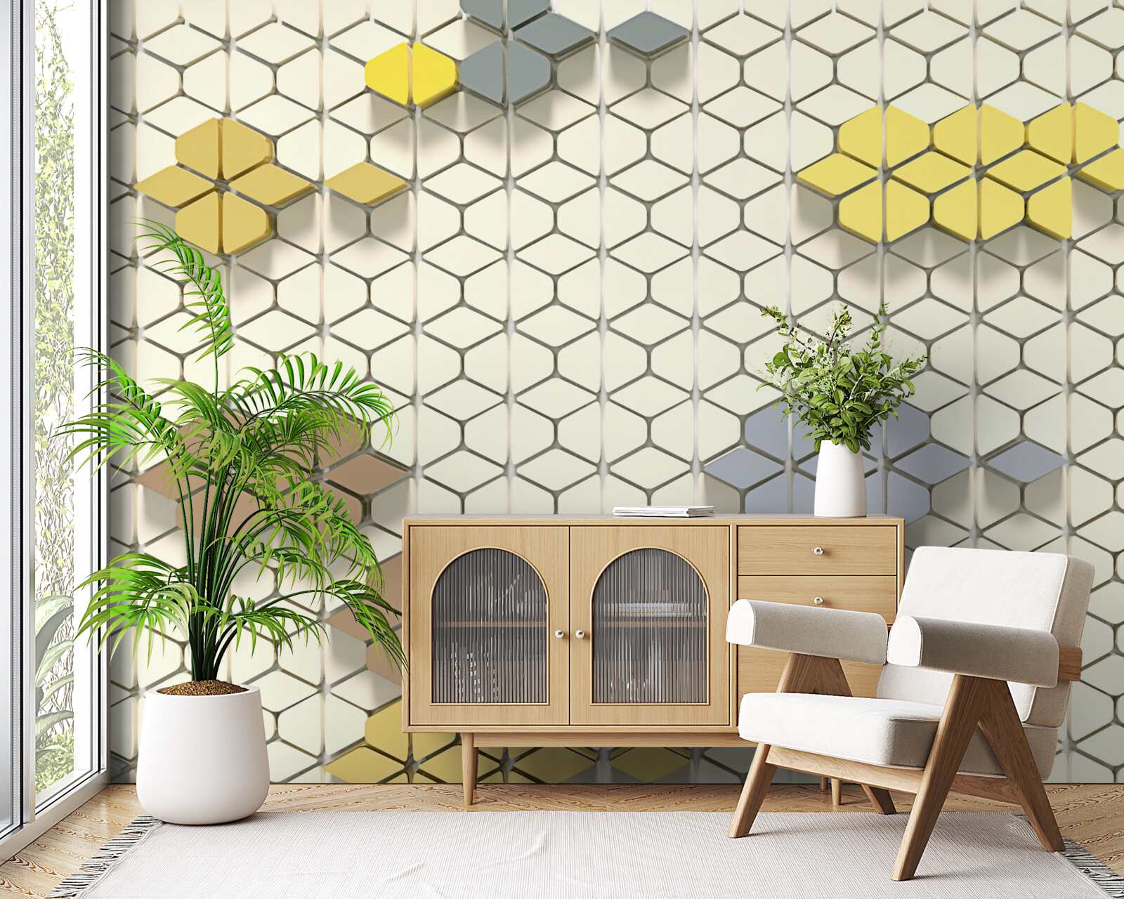 Фотошпалери яскрава клітинка з різнокольоровими елементами